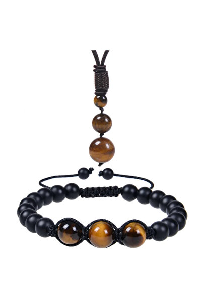 OEM SET BRĂȚARĂ - PANDANTIV DIN CRISTALE NATURALE OCHI DE TIGRU | ARMONIE MIN...