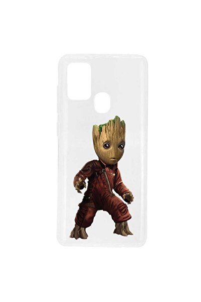 OEM Case compatible with Samsung Galaxy A21s Transparent Silicone Groot Pattern