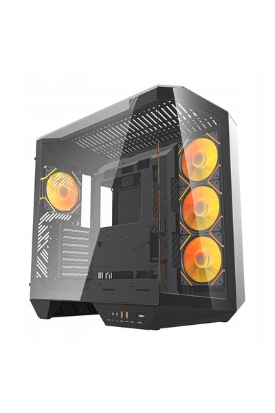 Kraft&dele Carcasă PC Darkflash DY470 Negru + 4 ventilatoare + suport GPU