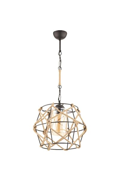 Cojom Corp de iluminat rustic cu o singură becă din metal negru, acoperită cu...