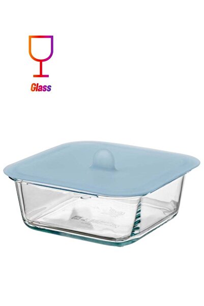 Generic Food container with lid square glass silicone 600 ml