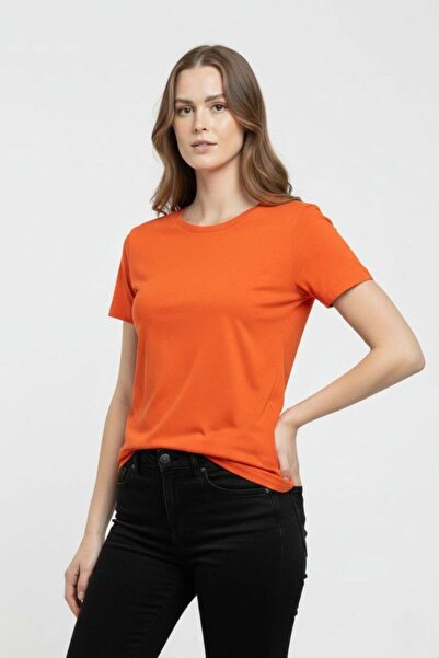 VELİZADE Women's Comfort Model Crew Neck Short Sleeve Stretchy Combed Cotton ...