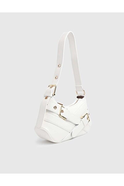 İLVİ Solene Leather Women's White Shoulder Bag
