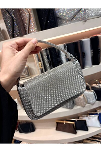 H&D COLLECTİON Βραδινή τσάντα φόρεμα με πέτρες σε στυλ μπαγκέτας