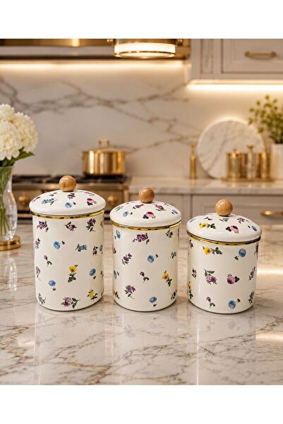 Santara Acar Petit Fleur Series 6 Piece Enamel Jar Set