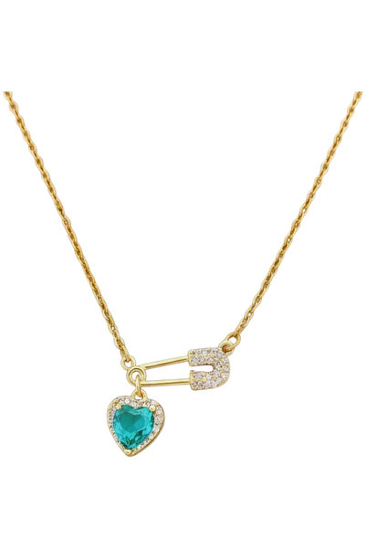 Black Season Luxury Pink Zircon Heart Pendant Necklace