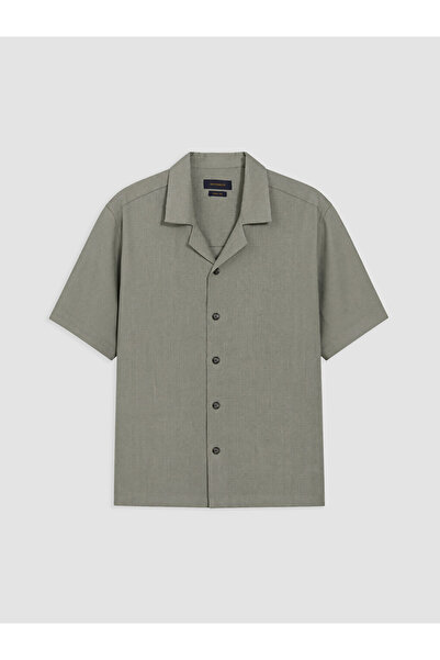 LC Waikiki Rmz Gi̇yi̇m Farki̇yla Loose Fit 100% Linen Men's Shirt