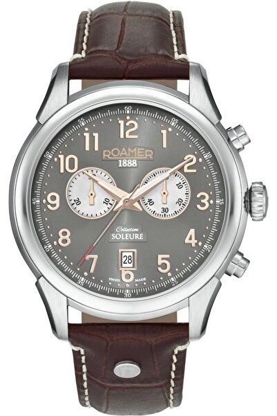 Roamer Ceas bărbătesc, model 540951 49 06 05 — maro, clasic, pentru seniori.