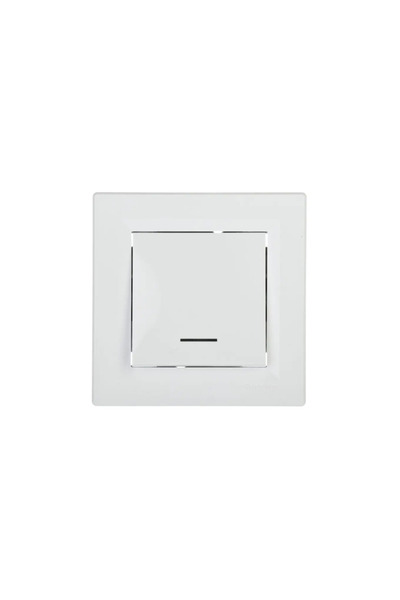 Schneider Electric Întrerupător de scară cu iluminare, cleme cu șurub, alb - ...