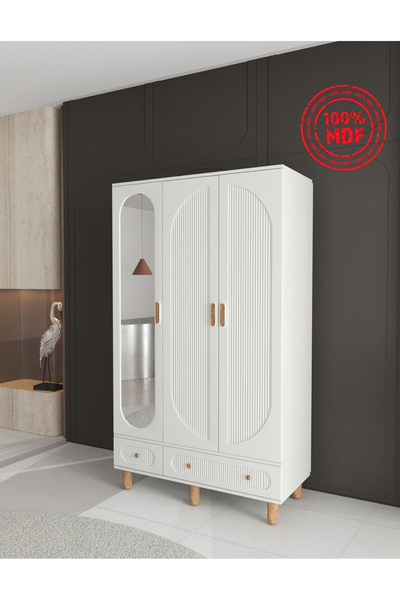 Teen & Bright SOHO 3 KAPAKLI ÇEKMECELİ GARDIROP - TAMAMI MDF