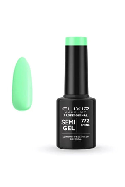 Elixir Επαγγελματικό Ημι-τζελ Ημι-μόνιμο Βερνίκι Νυχιών 772 Πράσινο Παστέλ Άν...