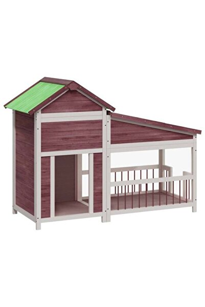 vidaxl Cușcă pentru câini, maro, 143 x 60.5 x 109 cm, lemn masiv de pin