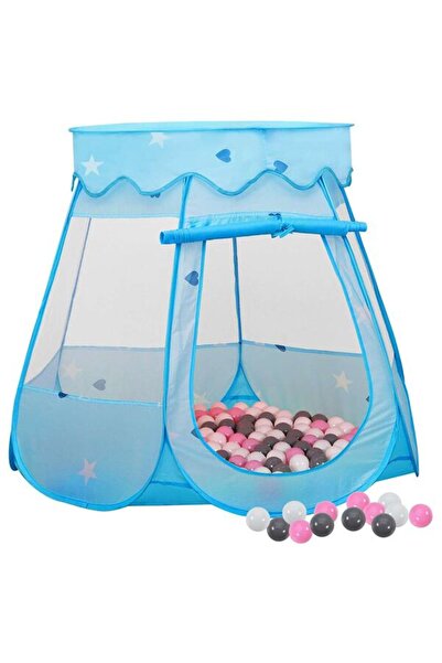 vidaxl Cort de joacă pentru copii cu 250 de mingi, albastru, 102 x 102 x 82 cm