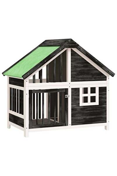 vidaxl Cușcă pentru câini, gri, 96 x 60.5 x 87 cm, lemn masiv de pin