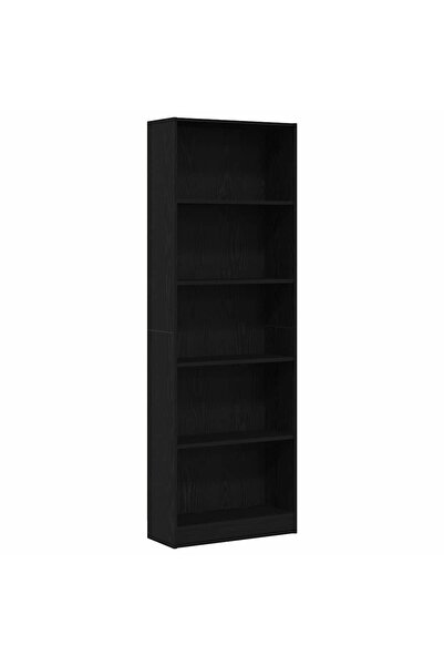 vidaxl Raft pentru cărți Stejar Negru 60 x 24 x 176 cm Lemn compozit