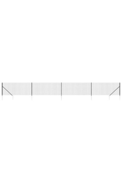 vidaxl Gard din plasă de sârmă cu țăruși de fixare, antracit, 1,1 x 10 m