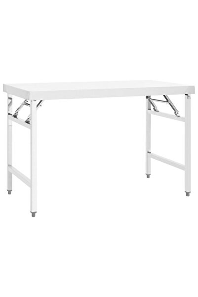 vidaxl Masă de lucru pliabilă pentru bucătărie, 120 x 60 x 80 cm, din oțel in...