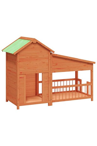 vidaxl Cușcă pentru câini, maro miere, 143 x 60.5 x 109 cm, lemn masiv de pin