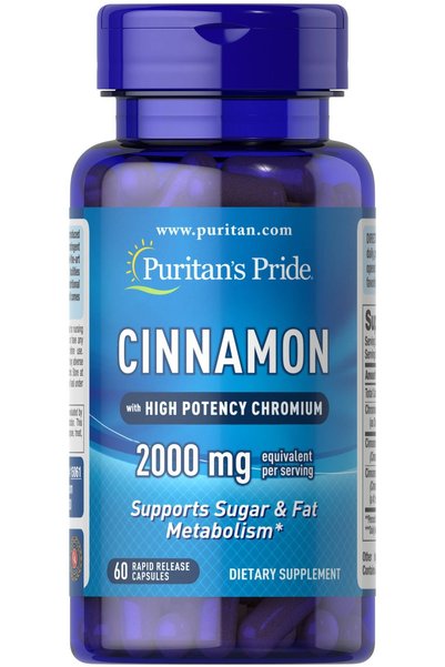 Puritan's Pride Cinnamon Complex With Chromium Capsules 60s