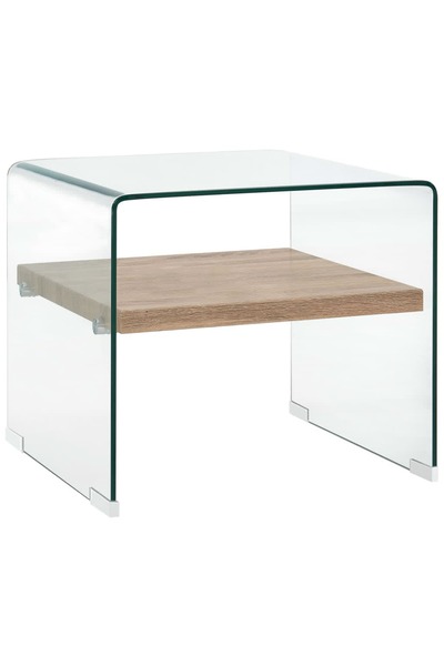 vidaxl Măsuță de cafea, transparent, 50x50x45 cm, sticlă securizată