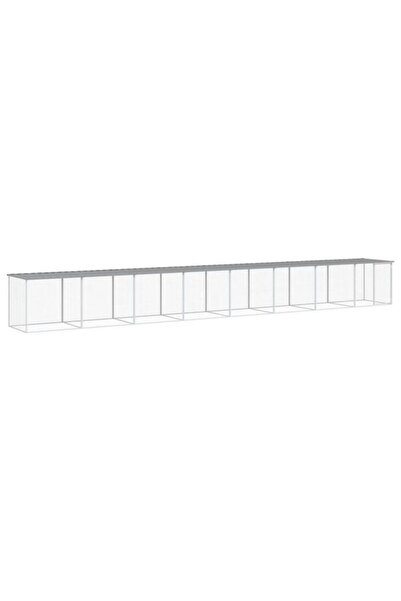 vidaxl Coteț de găini cu acoperiș gri deschis 803 x 98 x 90 cm oțel galvanizat