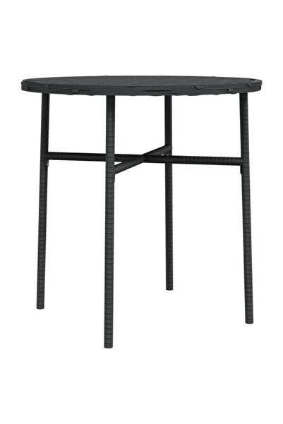 vidaxl Măsuță de cafea, neagră, 45 cm, poliratan