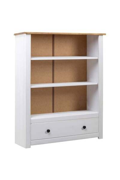 vidaxl Bibliotecă, albă, 80 x 35 x 110 cm, lemn masiv de pin, gama Panama