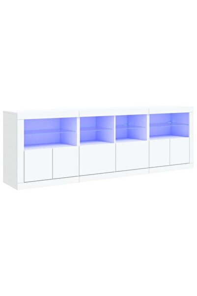 vidaxl Dulap cu lumini LED, alb, 202 x 37 x 67 cm