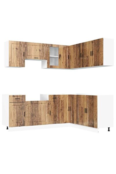 vidaxl Set de mobilier de bucătărie din 11 piese  "Porto " Lemn vechi