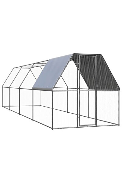 vidaxl Volieră de exterior pentru păsări, 2 x 8 x 2 m, oțel galvanizat