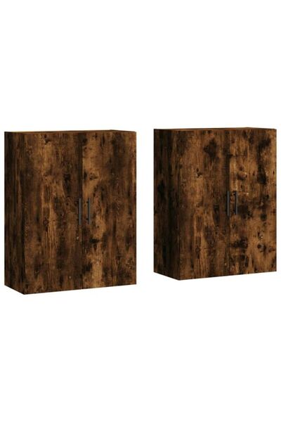vidaxl Dulapuri suspendate, 2 buc., Stejar afumat, 69.5 x 34 x 90 cm
