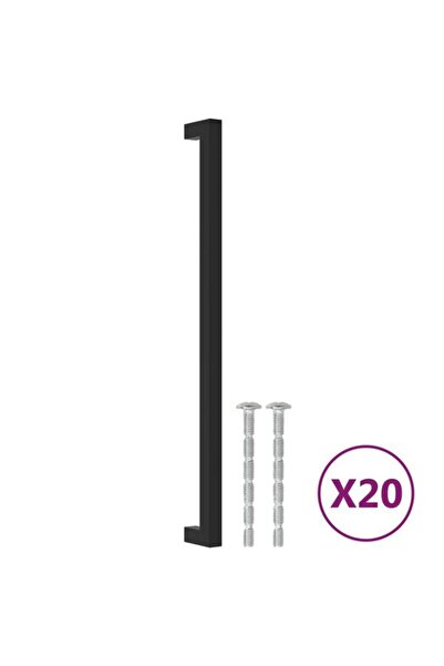 vidaxl Mânere de mobilier, 20 buc., negre, 320 mm, oțel inoxidabil
