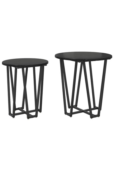 vidaxl Set măsuțe laterale 2 pcs Stejar Negru