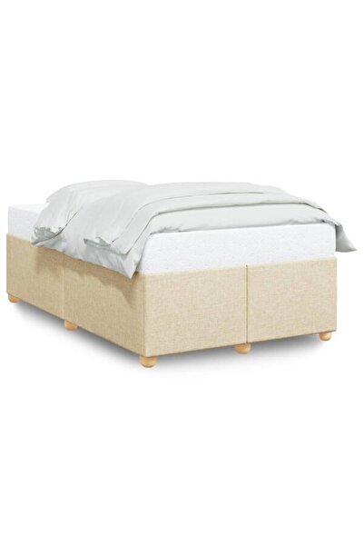 vidaxl Cadru de pat fără saltea, crem, 120 x 200 cm, textil