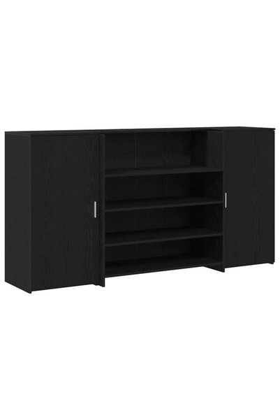 vidaxl Birou de recepție Stejar Negru 200 x 50 x 103.5 cm, Lemn Laminat