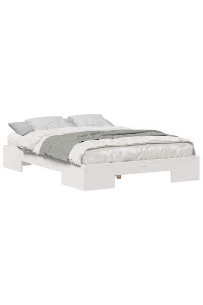 vidaxl Cadru de pat Alb 135 x 190 cm