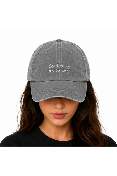 WeavedCo Embroidered Washable Vintage Hat (Good Things Are Coming) Good Thing...