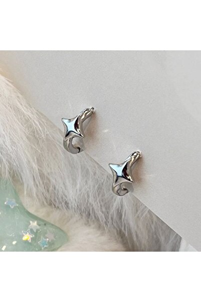Choice AED66-1 New Trendy Four-pointed Star Hoop Earrings For Women Simple As...