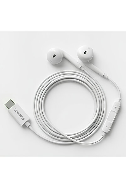sodinos سماعات أذن سلكية USB-C مع ميكروفون، صوت ستيريو عالي الجودة، عازلة للض...