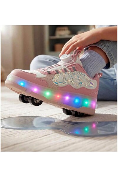 TARTAR AYAKKABI VE ÇANTA ÇOCUK IŞIKLI PATENLİ SNEAKER SPOR AYAKKABI