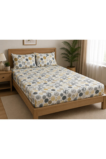 pınarhome collectıon 100% Organic Cotton Fabric Elastic Fitted Sheet+ Pillowc...