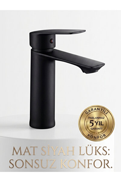 Siyah Lavabo Bataryası Lavabo Musluğu Siyah Mat