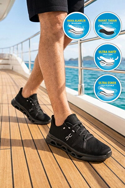 WALKWAY Black-Black Mesh Lightweight Flexible Men's Sports Shoes Vista 160 m