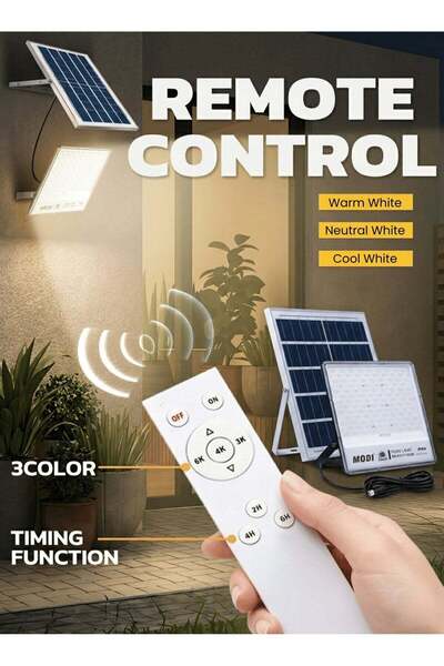 modi 300W Solar LED Flood Light – High-Brightness Outdoor Wall Lamp with Remo...