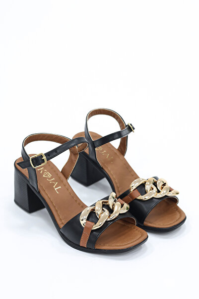 kajal ayakkabı Bln S500 Chain Detailed Ankle Strap Sandals