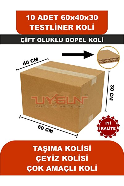 Uygun Kutu ve Ambalaj 10 ADET 60x40x30 EV TAŞIMA KOLİSİ, ÇEYİZ KOLİSİ, BOŞ KO...