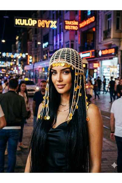 Genel Markalar Kişi'ye özel tasarım pul payet detaylı el örgüsü bandana