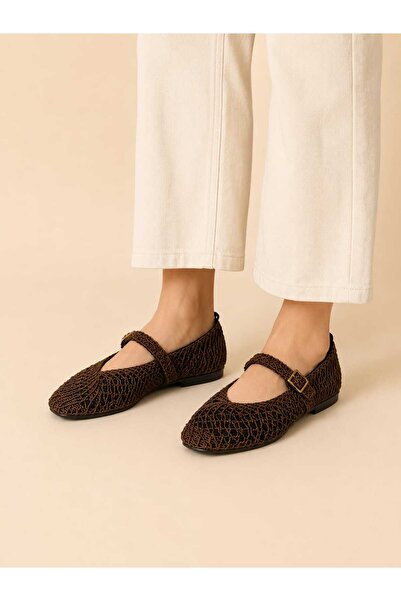 MY STİL MODA Knitted Women's Ballerina Soft Sole Casual Shoes