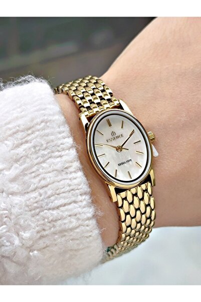 Essence Special Design Steel Cord Gold Color Women Wrist Watch Es7007Mr