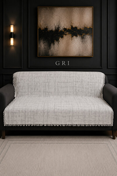 Hig Store Higliving Modern Dokuma Desen Premium Koltuk Örtüsü / Saçaklı Kanep...